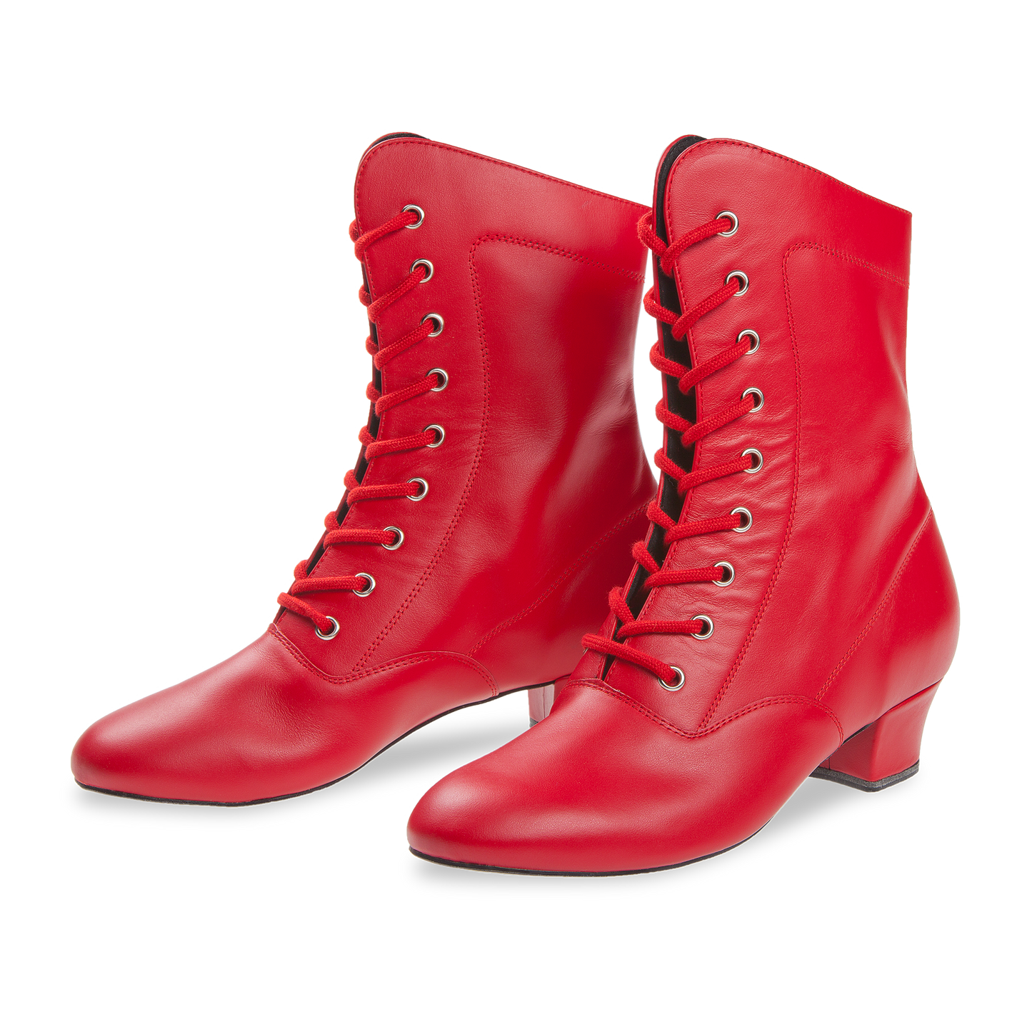 208-334-640-V Garde-Stiefel Damen Tanzschuhe Weite F, feuerrot Nappaleder