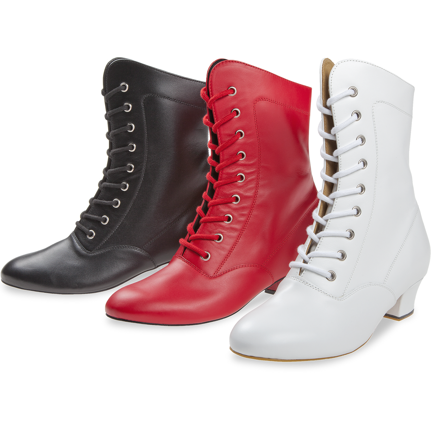 208-334-033-Y Garde-Stiefel Damen Tanzschuhe Weite F, weiss Nappaleder