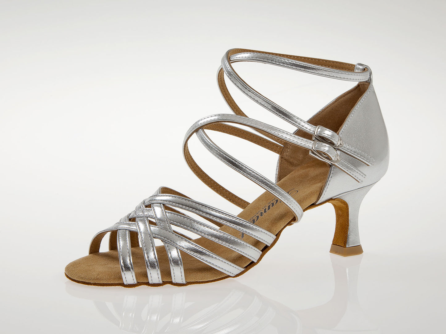 108-077-013 mit 2 Fersenriemchen Damen Tanzschuhe Weite F