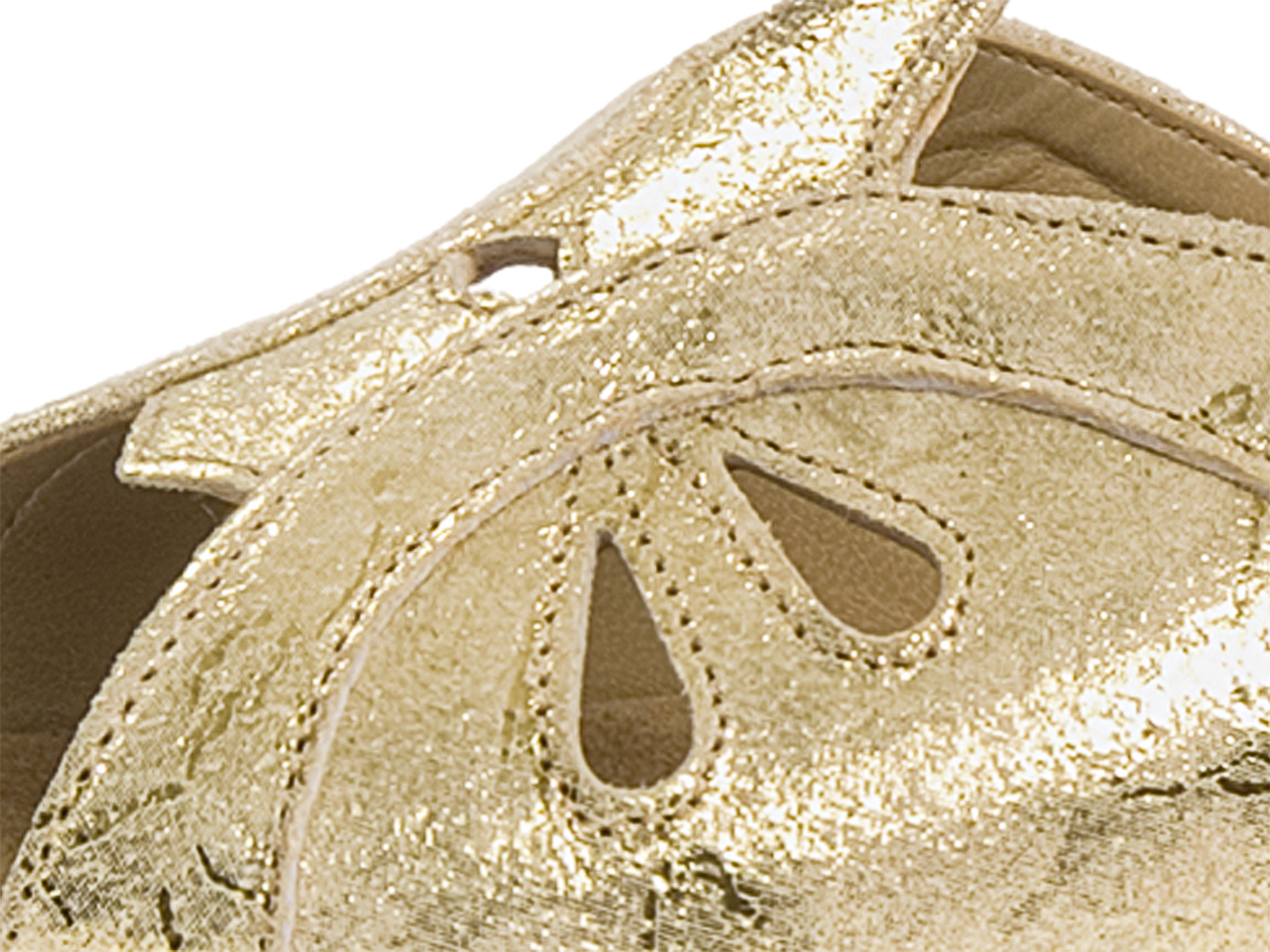 019-011-017 Damen Tanzschuhe Weite F gold magic Leder