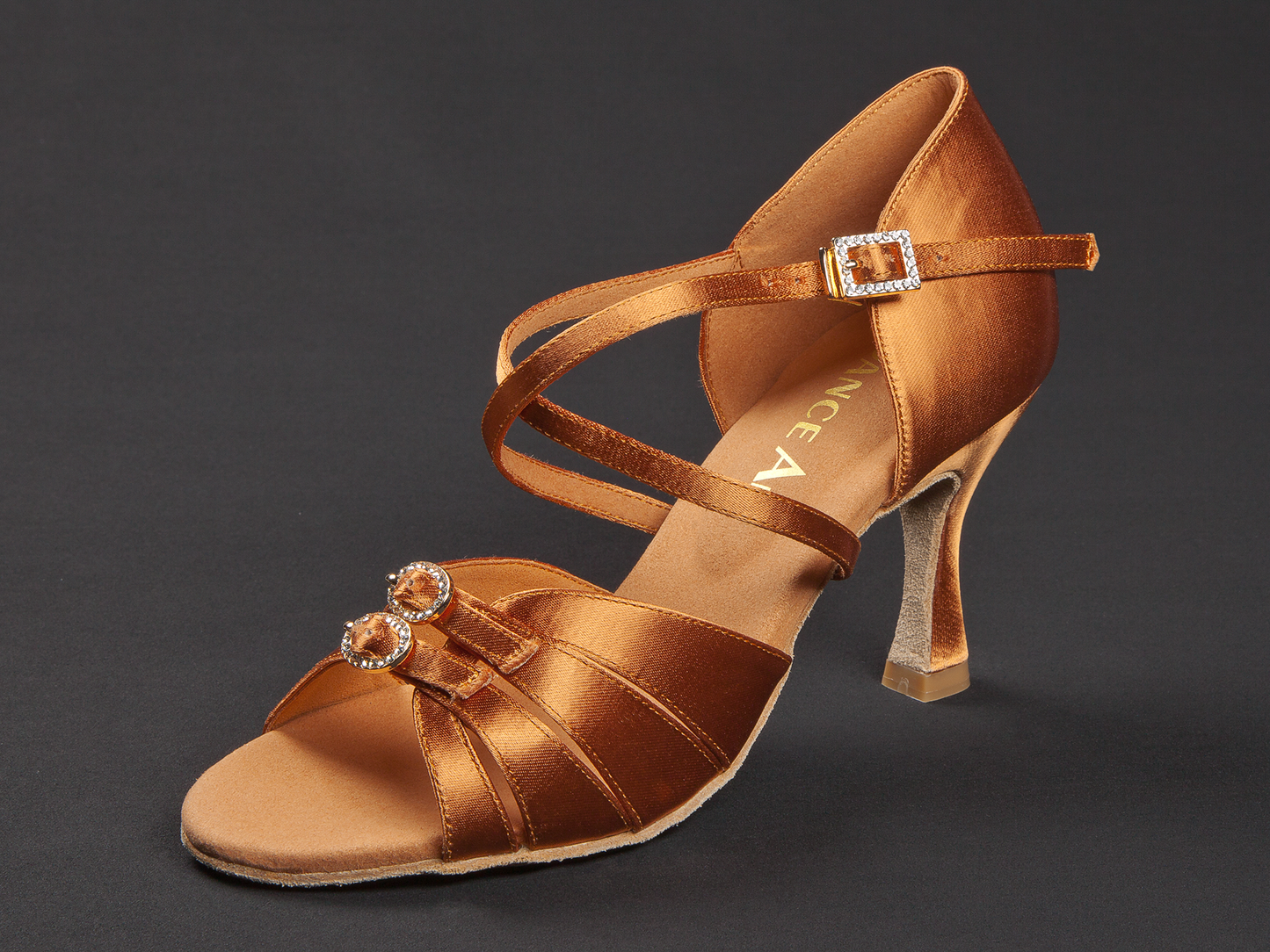 220-507-379 DanceArt Damen Latein Turniersandale Silvia Weite F Normalweite Flare Absatz 7,5 cm