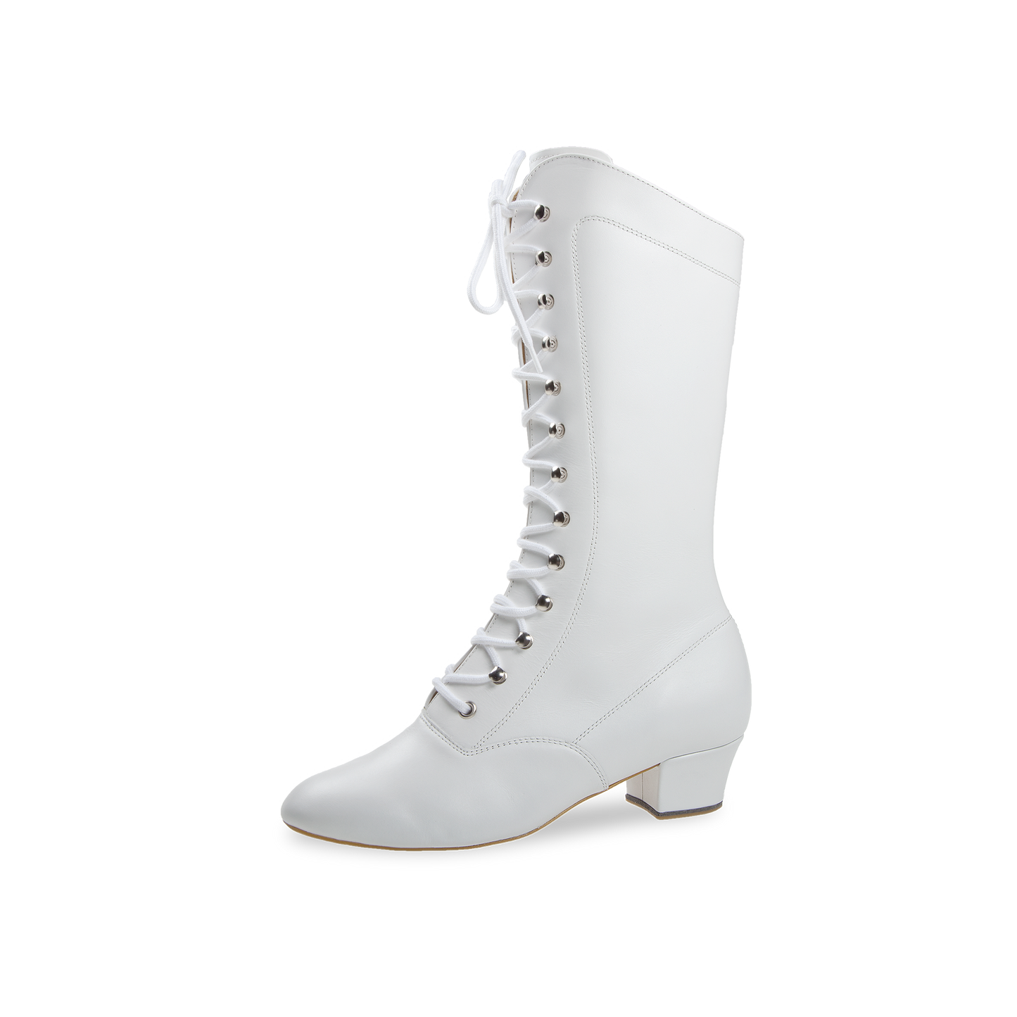 209-434-033-Y Garde-Stiefel hoch Damen Tanzschuhe Weite F, weiss Nappaleder