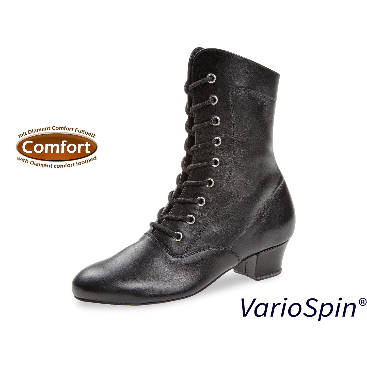 208-334-034-V Garde-Stiefel Damen Tanzschuhe Weite F, schwarz Nappaleder