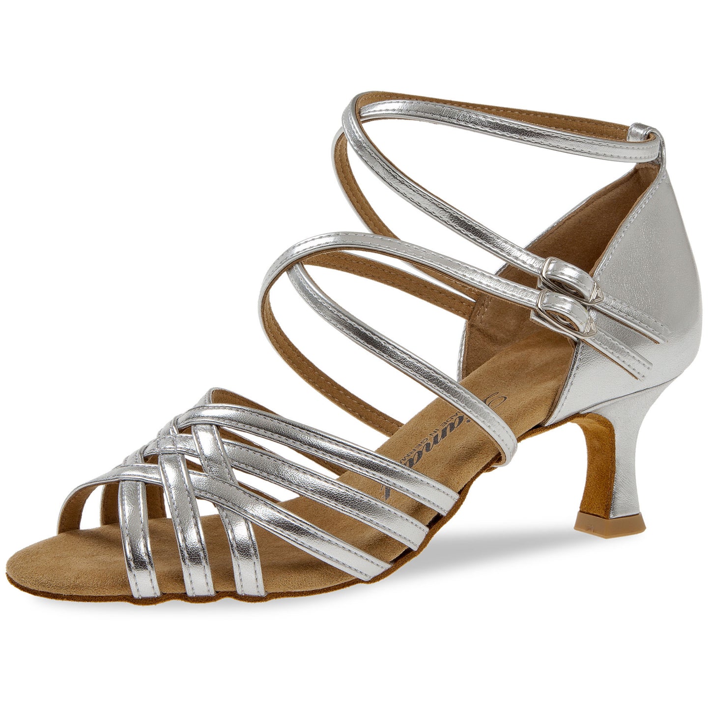 108-077-013 mit 2 Fersenriemchen Damen Tanzschuhe Weite F