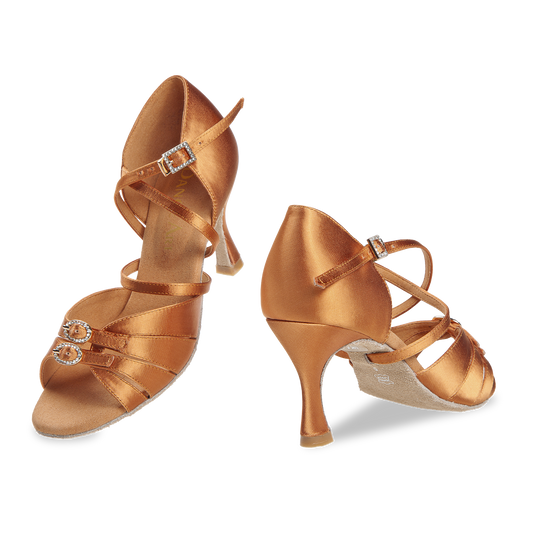220-507-379 DanceArt Damen Latein Turniersandale Silvia Weite F Normalweite Flare Absatz 7,5 cm