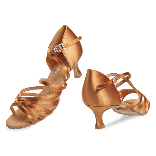 217-505-379 DanceArt Damen Latein Turniersandale Katja Normalweite Flare Absatz 5 cm