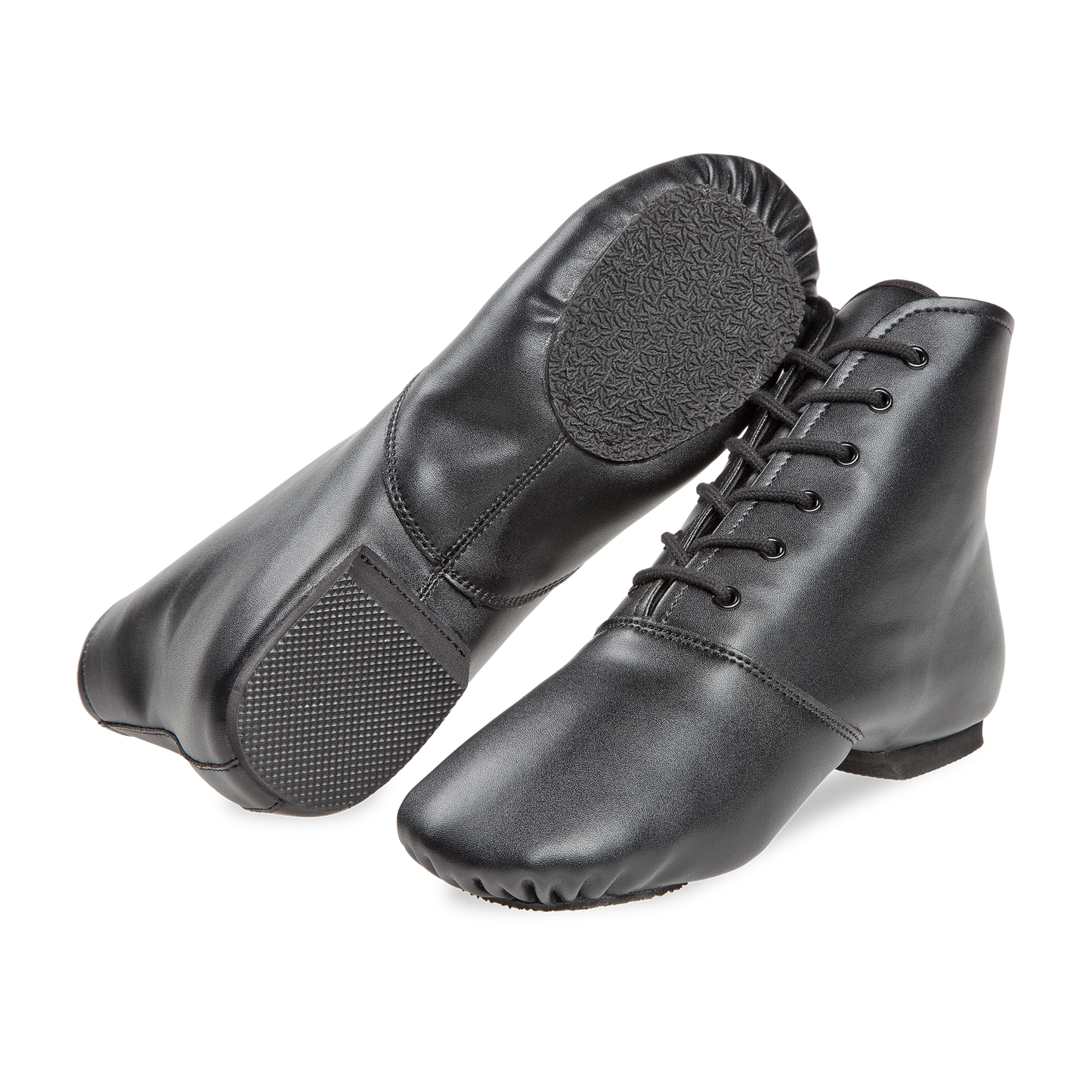 215-504-679 215 STEP Gardestiefel 6-Loch unisex Gardeschuhe geteilte Sohle schwarz Lederimitation